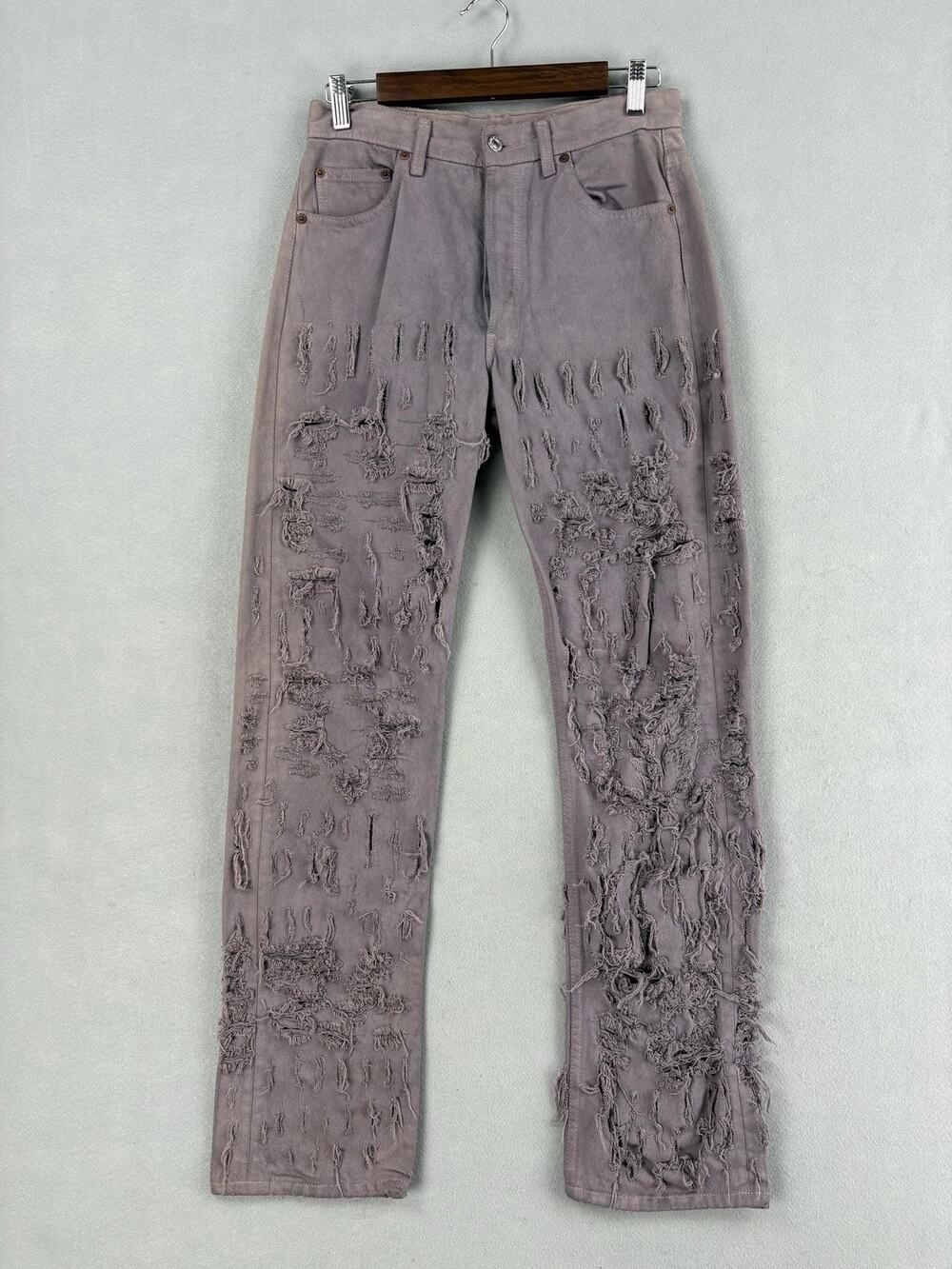 Vintage Levis 501 Jeans Mens 30x30 Purple Denim Straight Leg Distressed Grunge